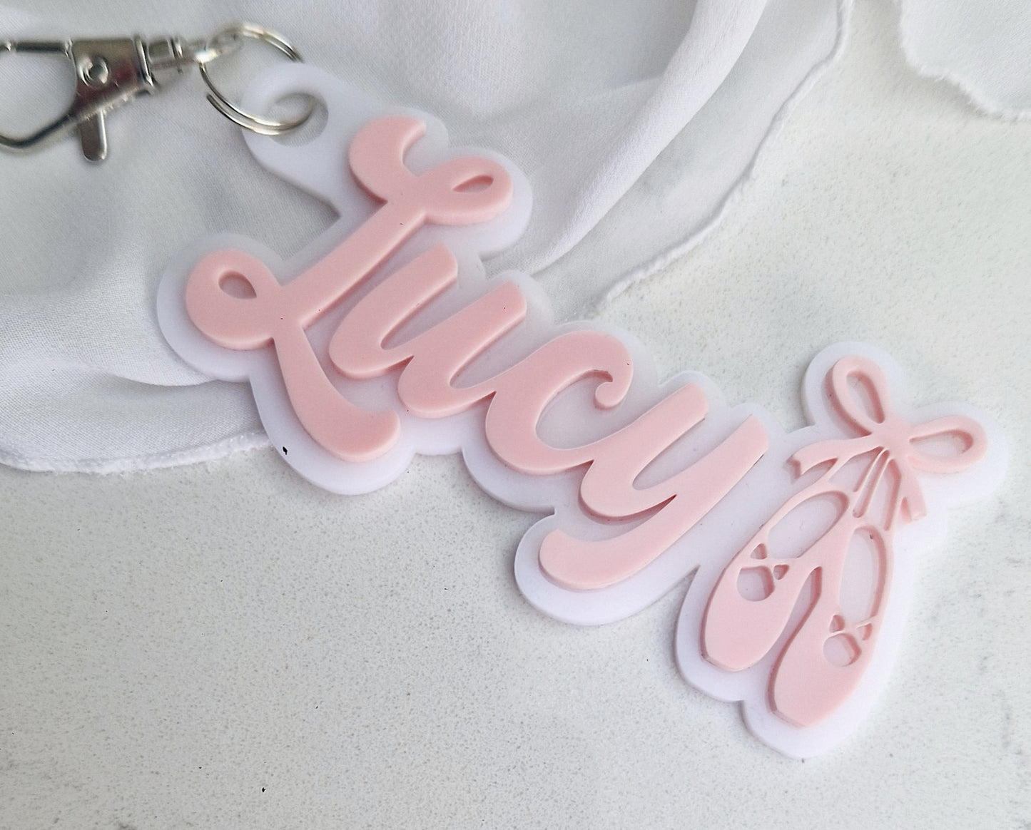 Ballet bag charm / Personalised name keyring