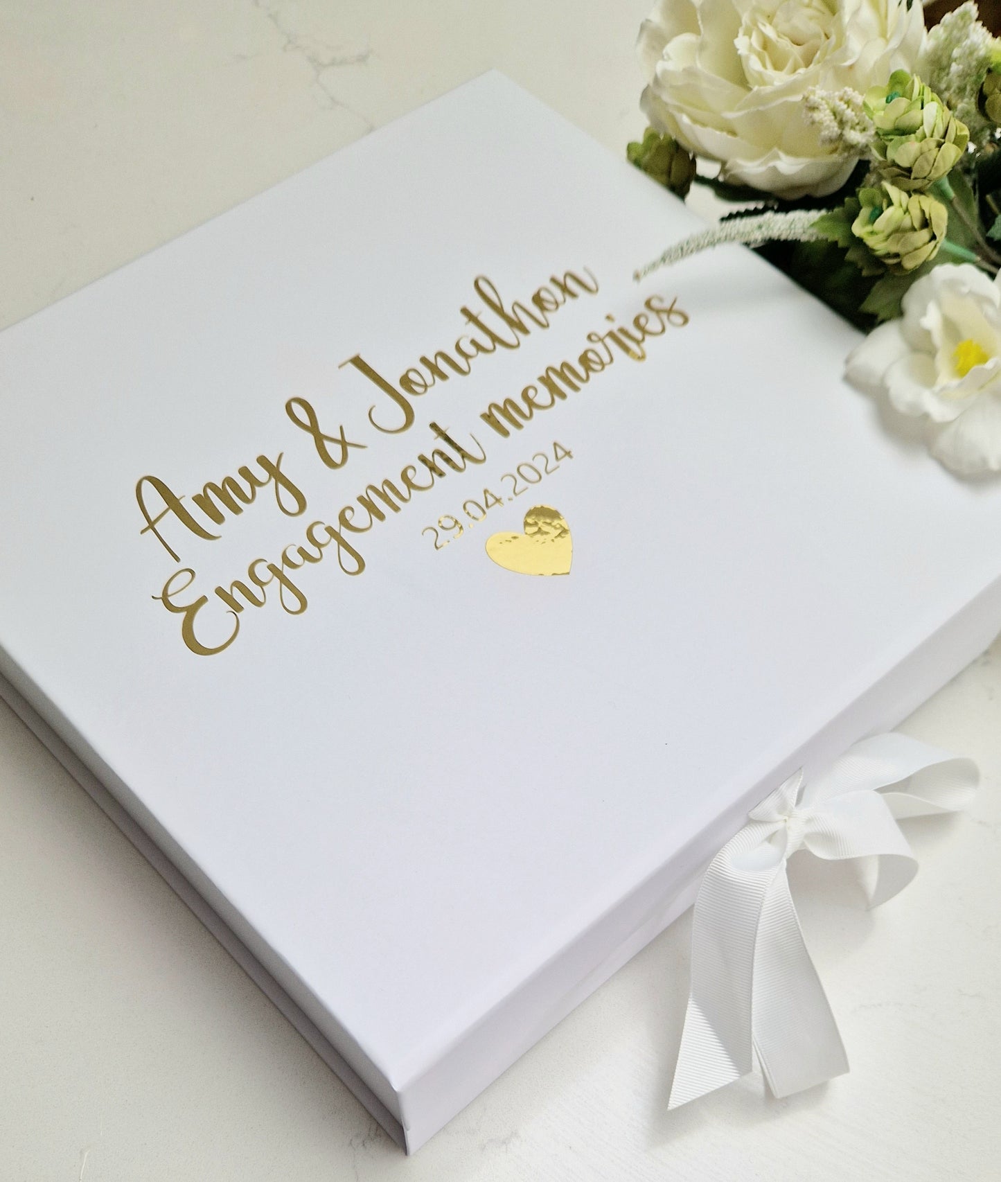 Personalised engagement memory box - Engagement keepsake box