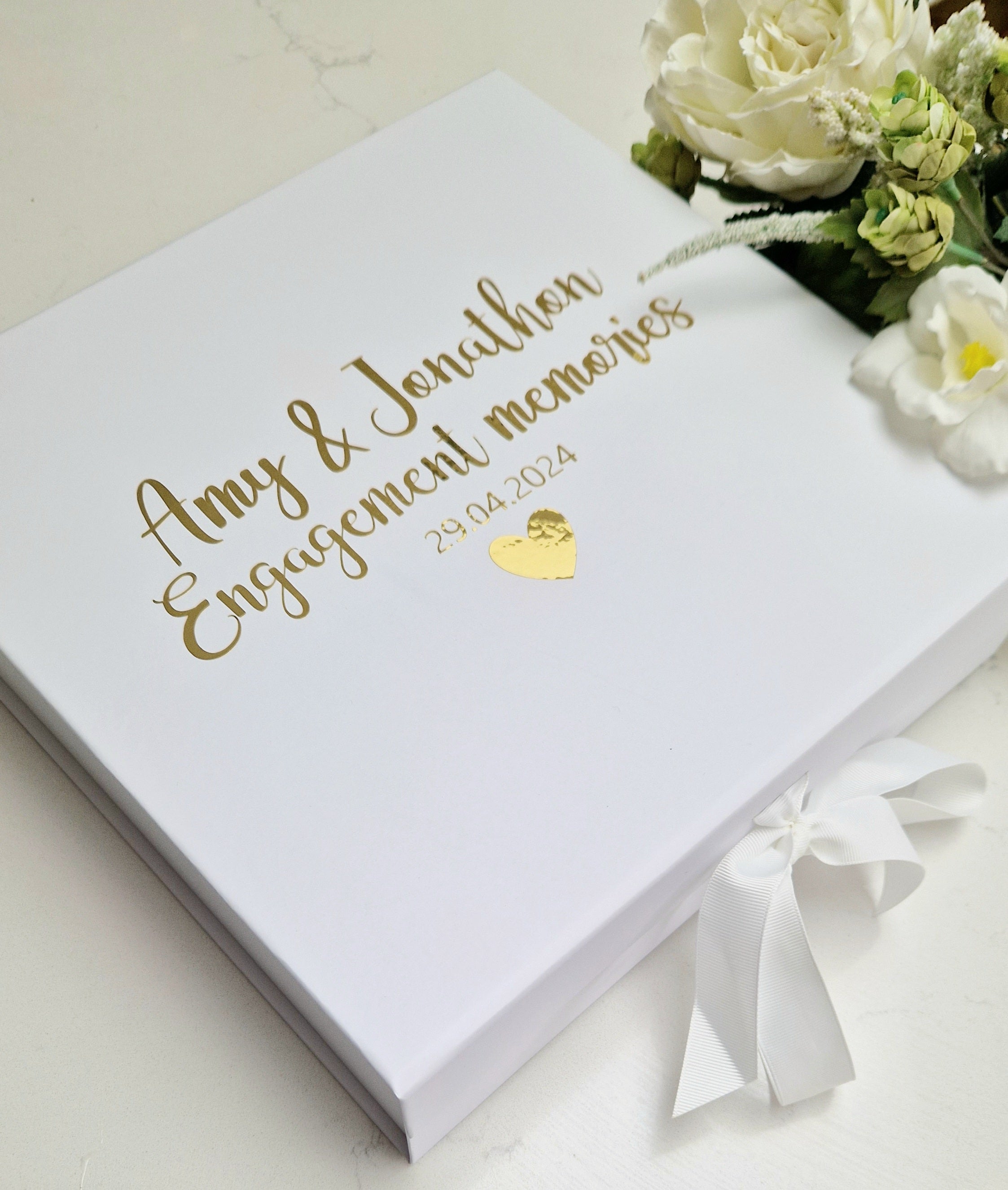 Personalised engagement memory box - Engagement keepsake box