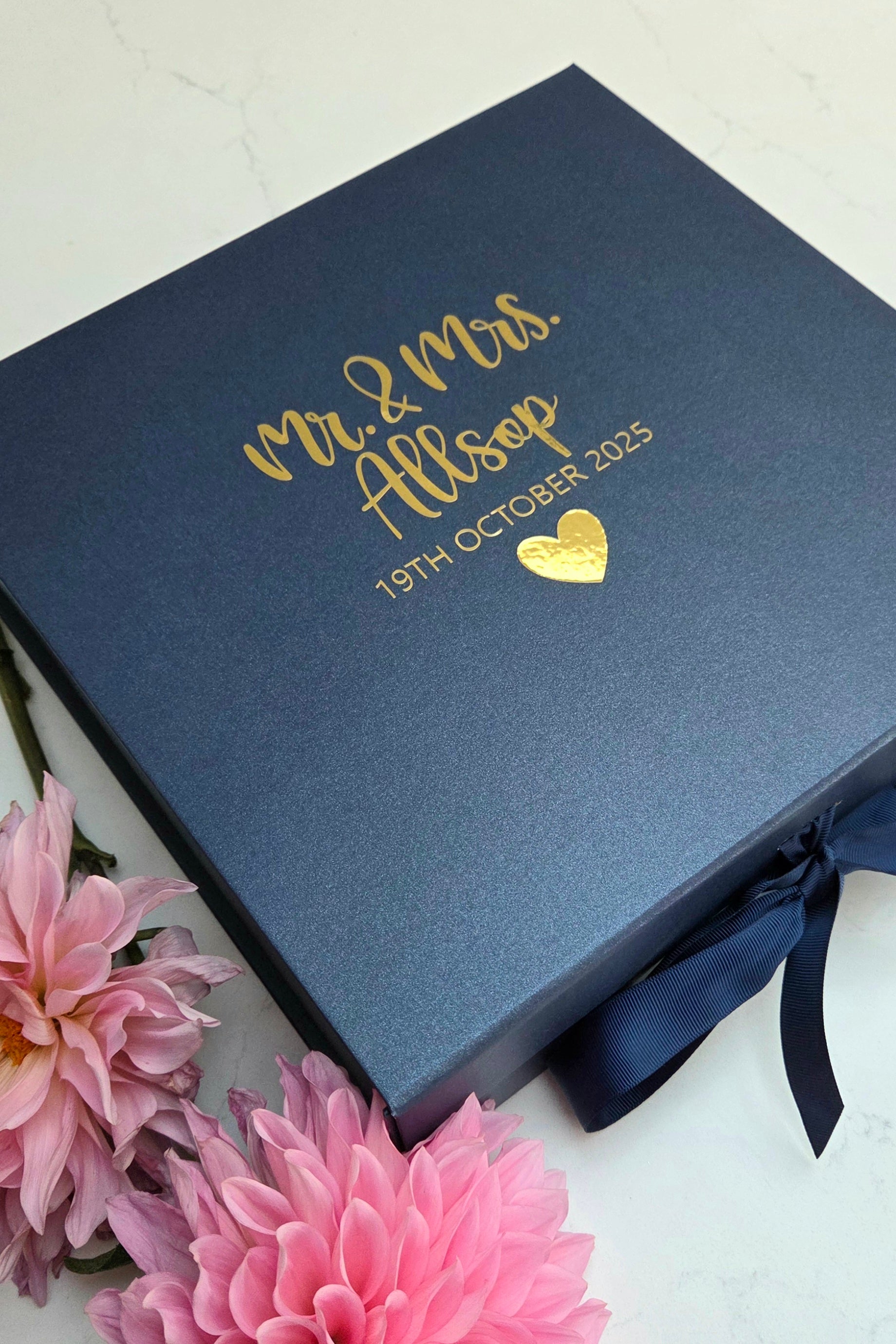 Personalised wedding memory box - Mr and Mrs keepsake box - Card box