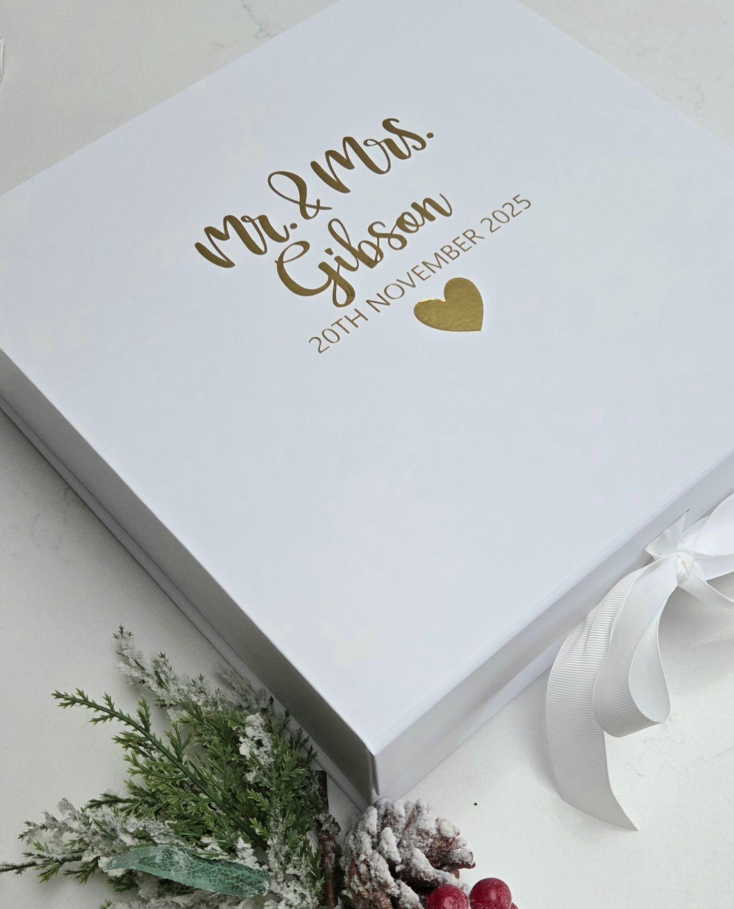 Personalised wedding memory box - Mr and Mrs keepsake box - Card box