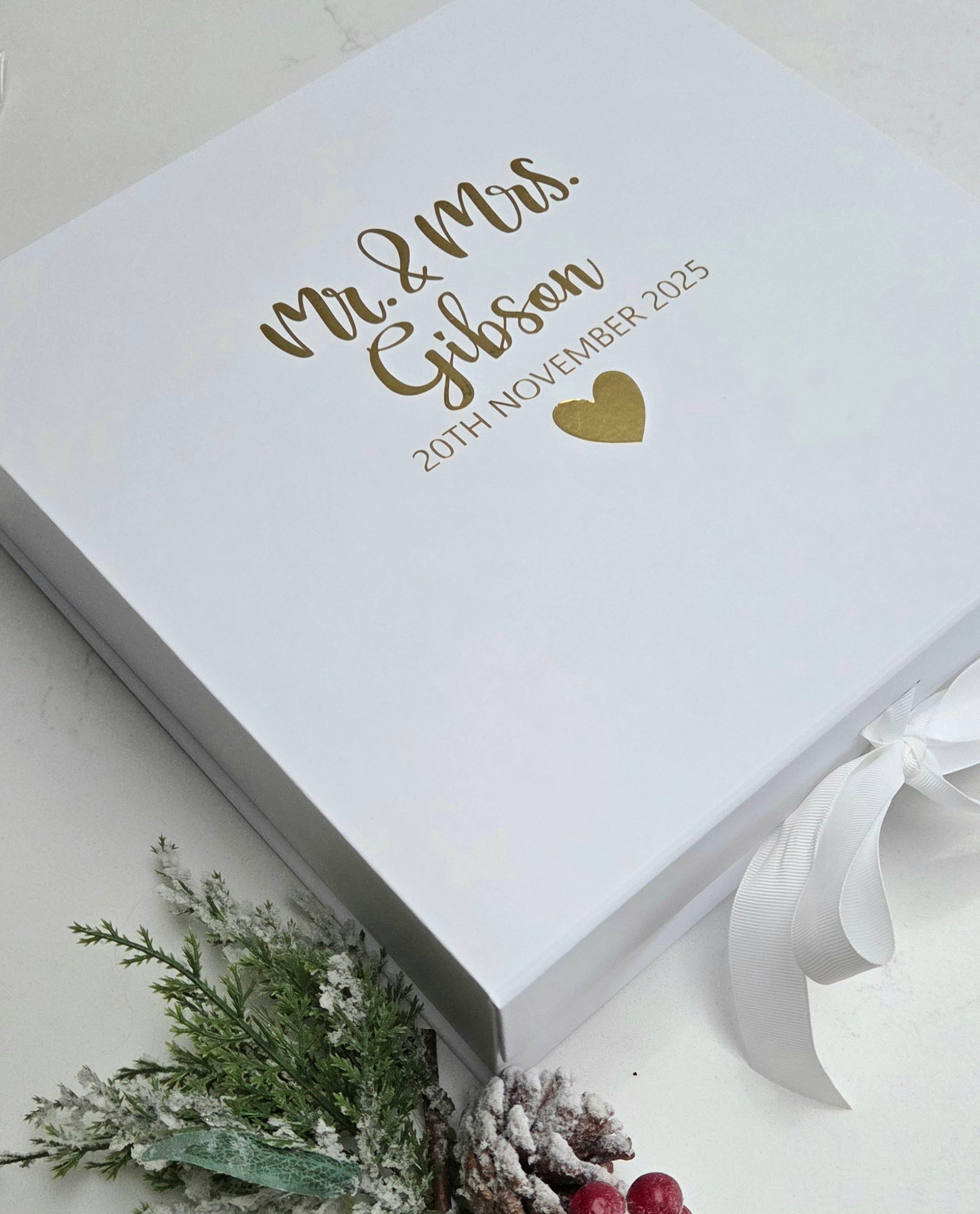 Personalised wedding memory box - Mr and Mrs keepsake box - Card box